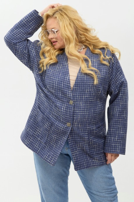 Жакет (пиджак) YOUR SIZE 2267 синий размер 48-58 #3