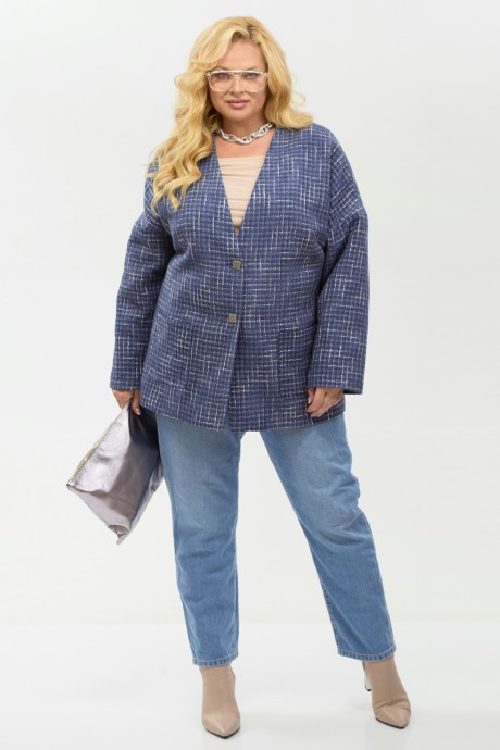 Жакет (пиджак) YOUR SIZE 2267 синий размер 48-58 #4