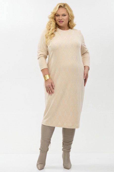 Платье YOUR SIZE 2262 бежевый размер 48-58 #2