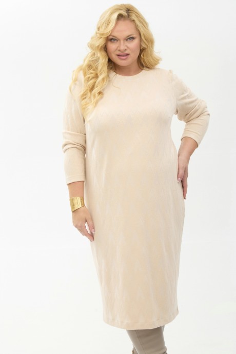 Платье YOUR SIZE 2262 бежевый размер 48-58 #5