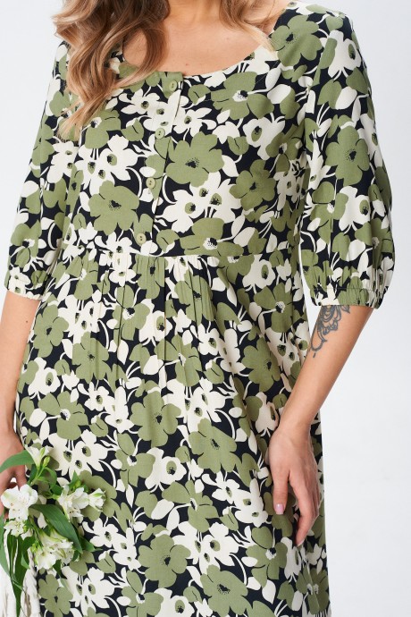 Платье YOUR SIZE 2255 принт, зеленый размер 50 #7