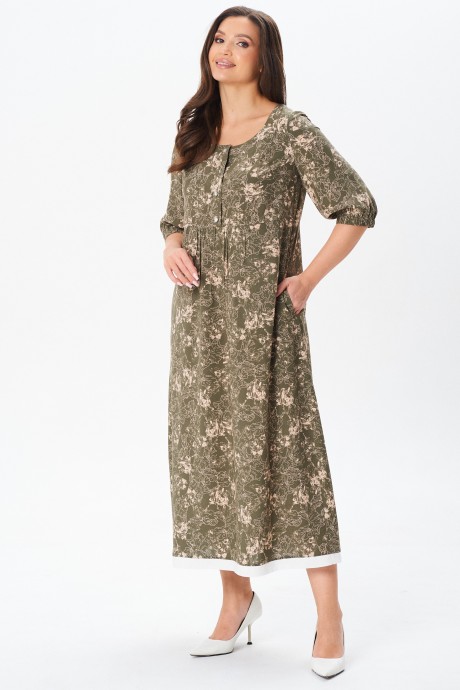 Платье YOUR SIZE 2254 хаки размер 48-58 #2