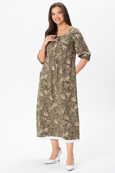 Платье YOUR SIZE 2254 хаки размер 48-58 #3