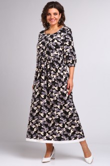 Платье YOUR SIZE 2252 принт на черном #1