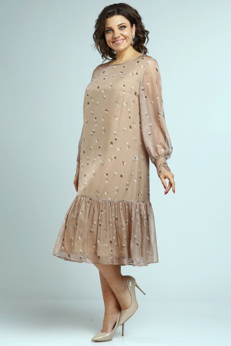 Платье YOUR SIZE 2250 бежевый размер 52-54 #3