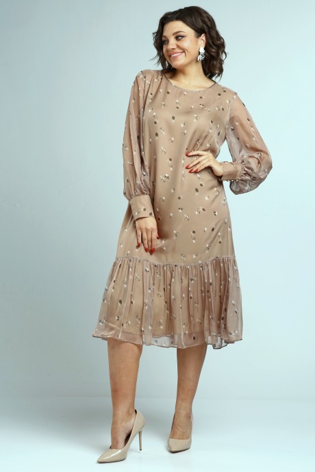 Платье YOUR SIZE 2250 бежевый размер 52-54 #4