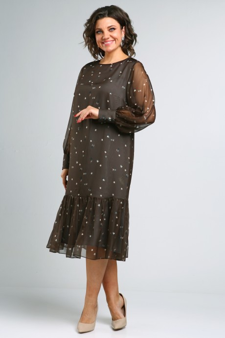 Платье YOUR SIZE 2249 темно-оливковый размер 50-56 #2