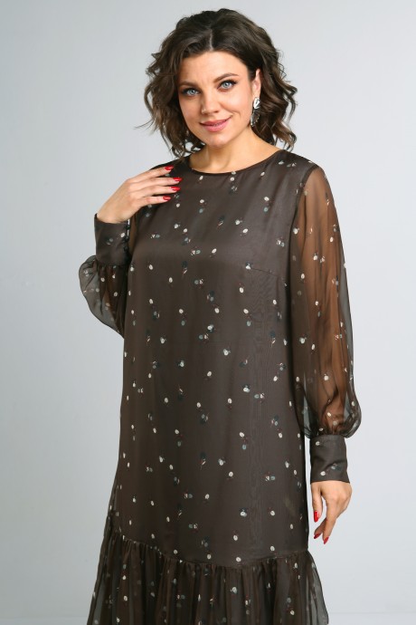 Платье YOUR SIZE 2249 темно-оливковый размер 50-56 #4