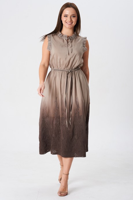 Платье YOUR SIZE 2246 капучино размер 42-48 #2