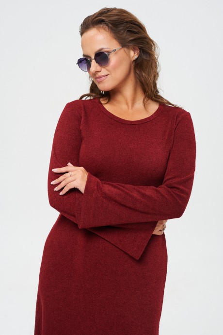 Платье YOUR SIZE 2237 бордовый размер 46-48 #5
