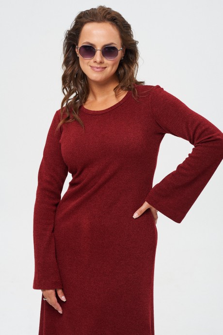 Платье YOUR SIZE 2237 бордовый размер 46-48 #7
