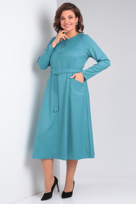 Платье YOUR SIZE 2221 бирюза размер 46-54 #2