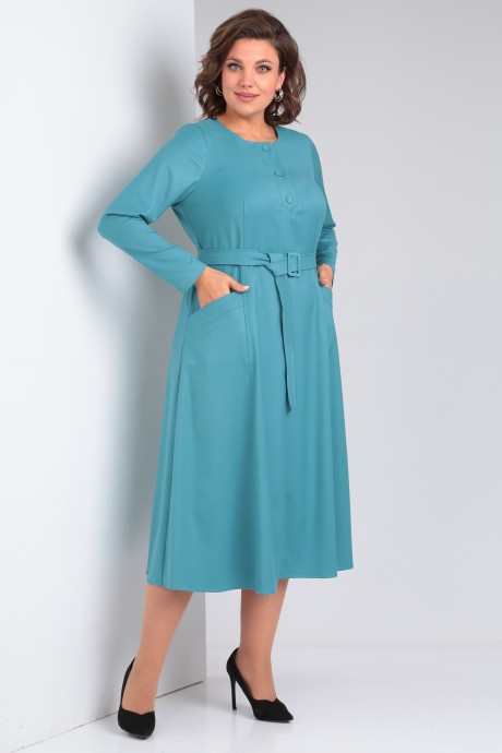 Платье YOUR SIZE 2221 бирюза размер 46-54 #3