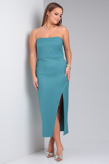 Вечернее платье YOUR SIZE 2213 бирюза размер 42-48 #2