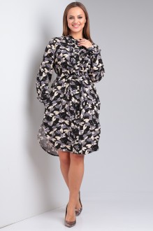 Платье YOUR SIZE 2215 принт на черном #1