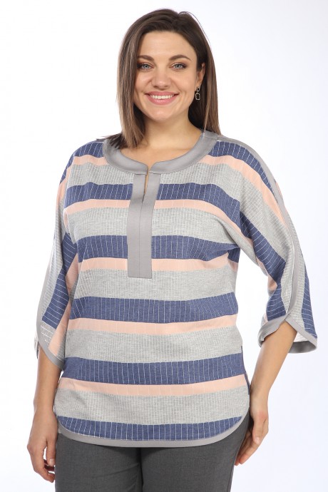 Туника Lady Style Classic 2592 /2 Серый с синим размер 48-58 #1