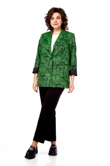 Брючный костюм Lady Style Classic 3061 зеленый, черный