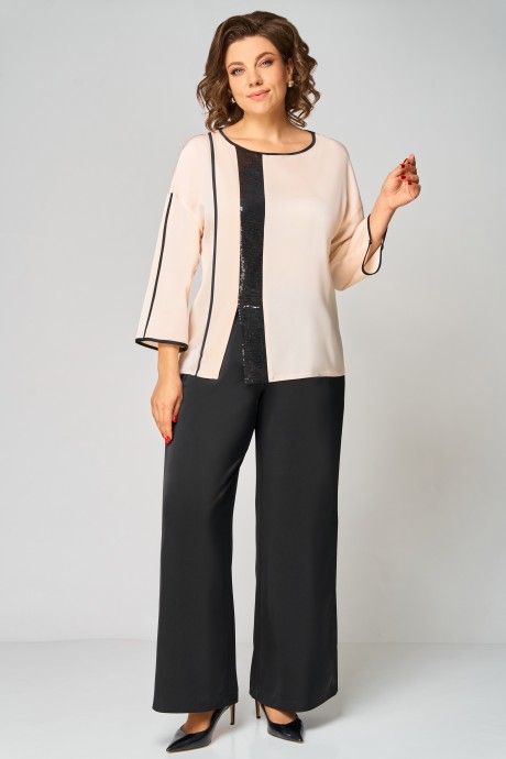 Костюм/комплект Мишель Стиль 1339 кремово-черный размер 50-54 #3