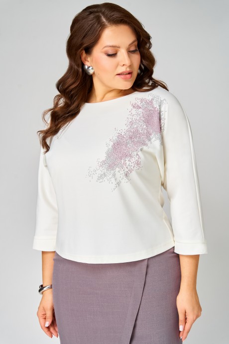 Костюм/комплект Мишель Стиль 1340 молочный, пудра размер 50-54 #6