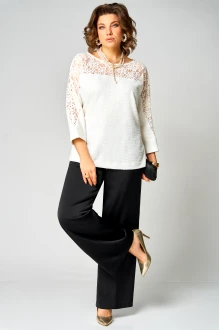 Брючный костюм Мишель Стиль 1335 бело-черный