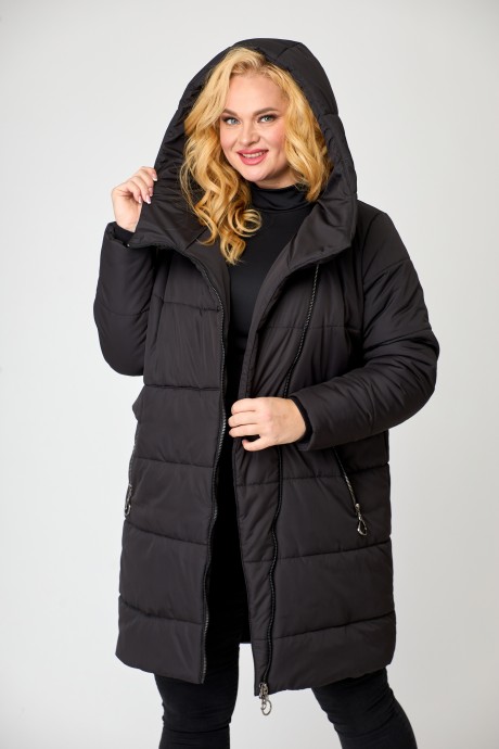 Пальто ALGRANDA (Novella Sharm) А3913 черный размер 54-82 #5