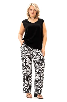 Брючный костюм ALGRANDA (Novella Sharm) A4130 двойка -2 бело-черный