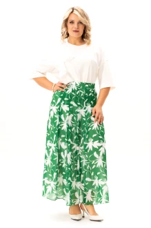 Юбочный костюм ALGRANDA (Novella Sharm) A4152 Изумруд, Молочный