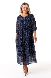 Платье ALGRANDA (Novella Sharm) A4145 -1 cинее, молочное