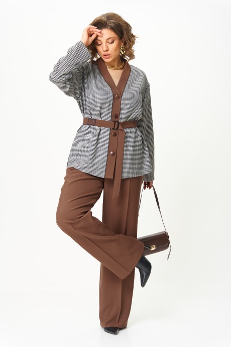 Костюм/комплект Aira Style 24244 двойка шоколад размер 50-60 #5