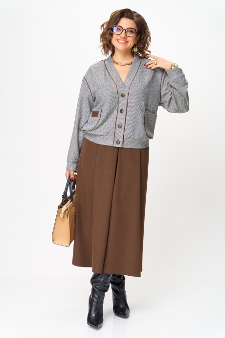 Костюм/комплект Aira Style 24131 двойка коричневый размер 46-60 #2