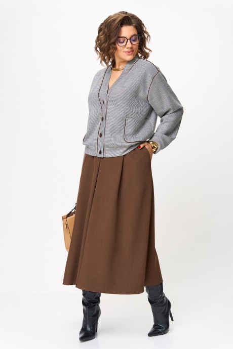 Костюм/комплект Aira Style 24131 двойка коричневый размер 46-60 #4