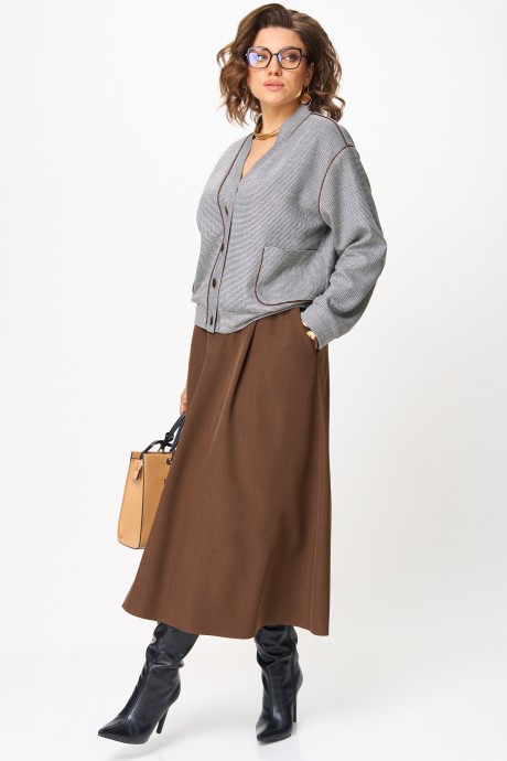 Костюм/комплект Aira Style 24131 двойка коричневый размер 46-60 #8