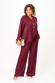 Брючный костюм Aira Style 24245 двойка винный