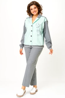 Брючный костюм Aira Style 24231 мятно-серый