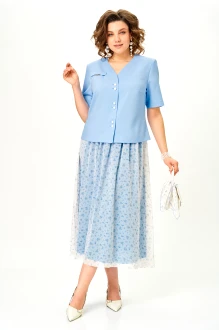 Юбочный костюм Aira Style 24142 двойка голубой