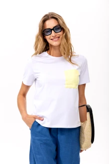 Футболка RomGil РП0132-ХЛ4 белая, желтая