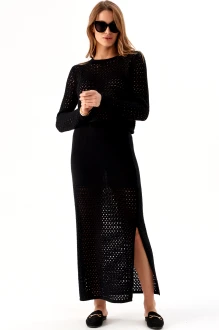 Юбочный костюм RomGil РВ0207-ХЛ4 двойка черный