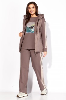 Брючный костюм ТAиЕР 1335 тройка коричневый