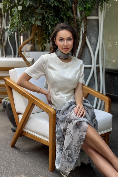 Костюм/комплект ЮРС 24-385 -2 белый, серый размер 46-56 #7