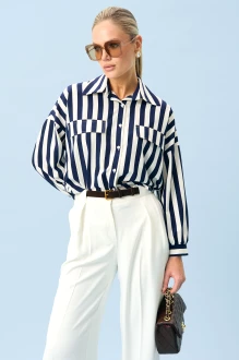 Рубашка ЮРС 25-589 -1 бело-синяя