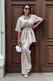 Брючный костюм ЮРС 25-564 -2 натуральный