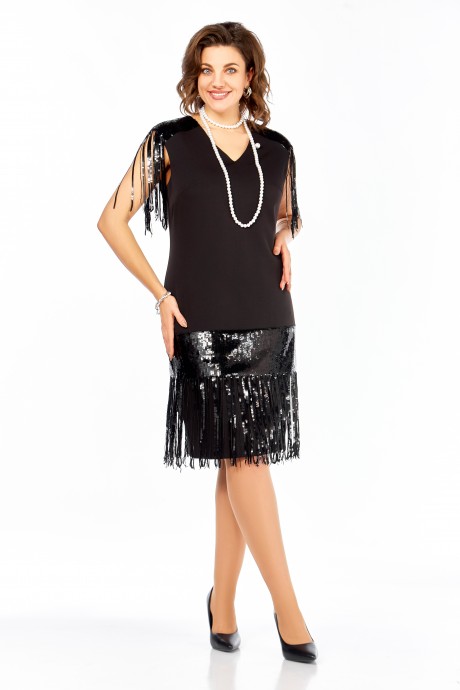 Вечернее платье Ольга Стиль С977 черный размер 48-52 #2