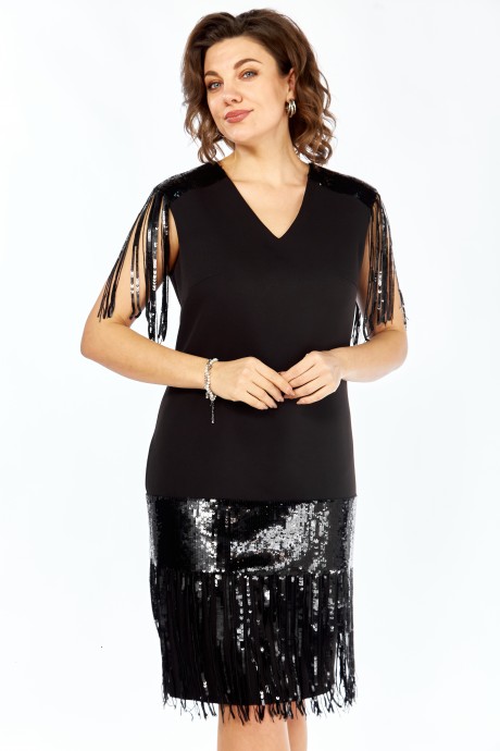 Вечернее платье Ольга Стиль С977 черный размер 48-52 #4