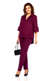 Брючный костюм Ольга Стиль С987 бургунди
