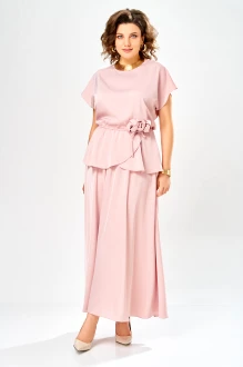Юбочный костюм Ольга Стиль С1010 пудрово-розовый