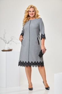 Платье Romanovich Style 1-1284 серый/чёрный #1