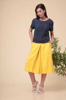 Брючный костюм Romanovich Style 2-1971 синий/желтый