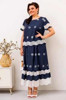 Юбочный костюм Romanovich Style 2-2676 синий