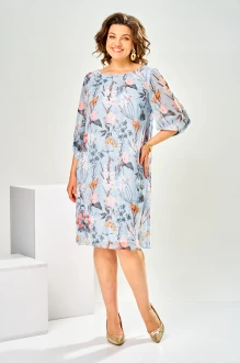 Платье Romanovich Style 1-2792 голубое, цветы