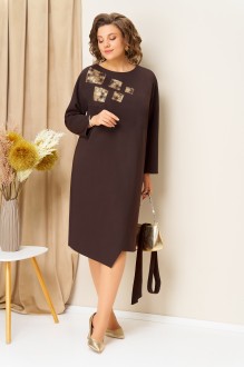 Платье Volna 1454 шоколадно-коричневый #1